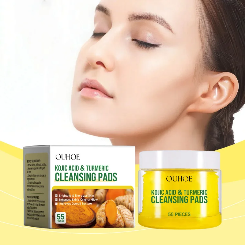 

Gentle Turmeric Cleansing Pads Clean Facial Skin Hydrate Brighten Refresh Skincare Face Pads Deep Clean Pores Remove Dirt Oil