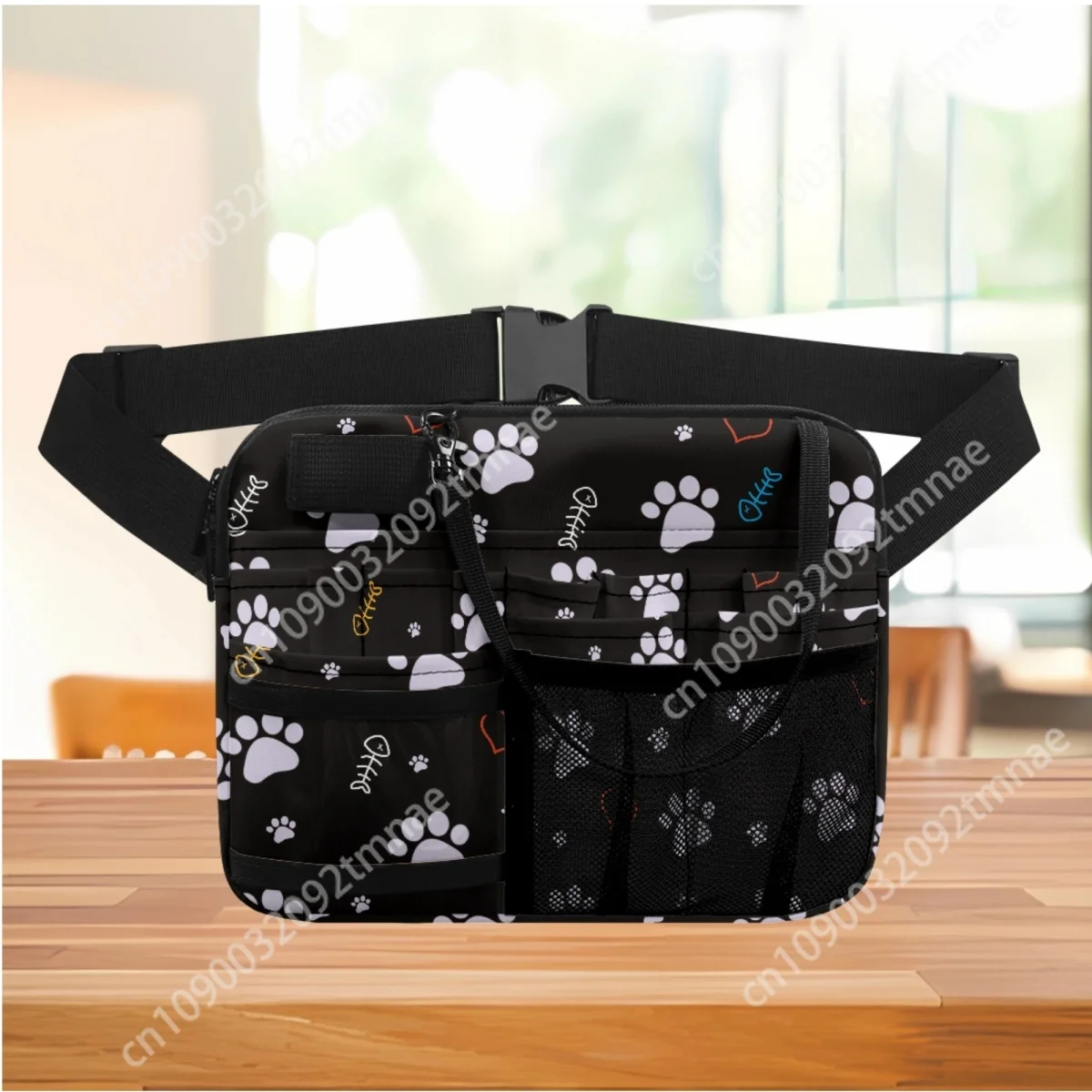 

Casual Dog Paw Designer Adjustable Organizer Pouch Medical Nurse Fanny Pack Female Storage Practical Waist Bag Custom on Demand