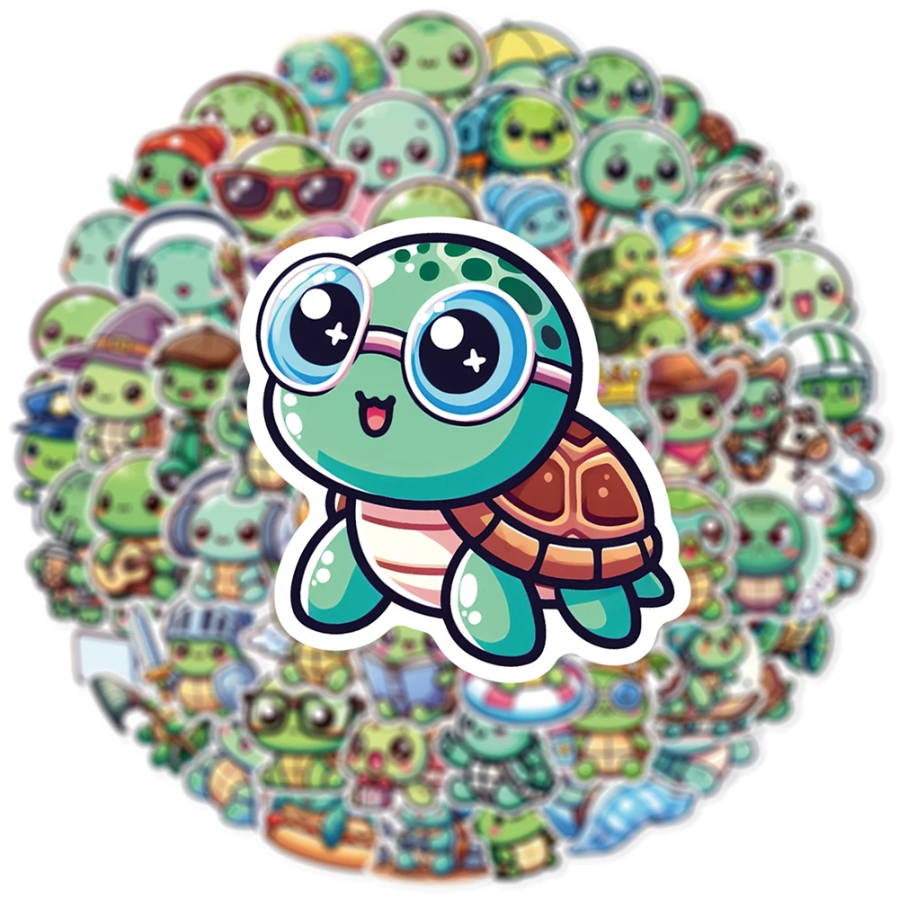 

10/30/60pcs Kawaii Animal Turtle Cartoon Stickers Decals Phone Case Notebook Laptop Suitcase Cute Decoration Sticker Kids Toys