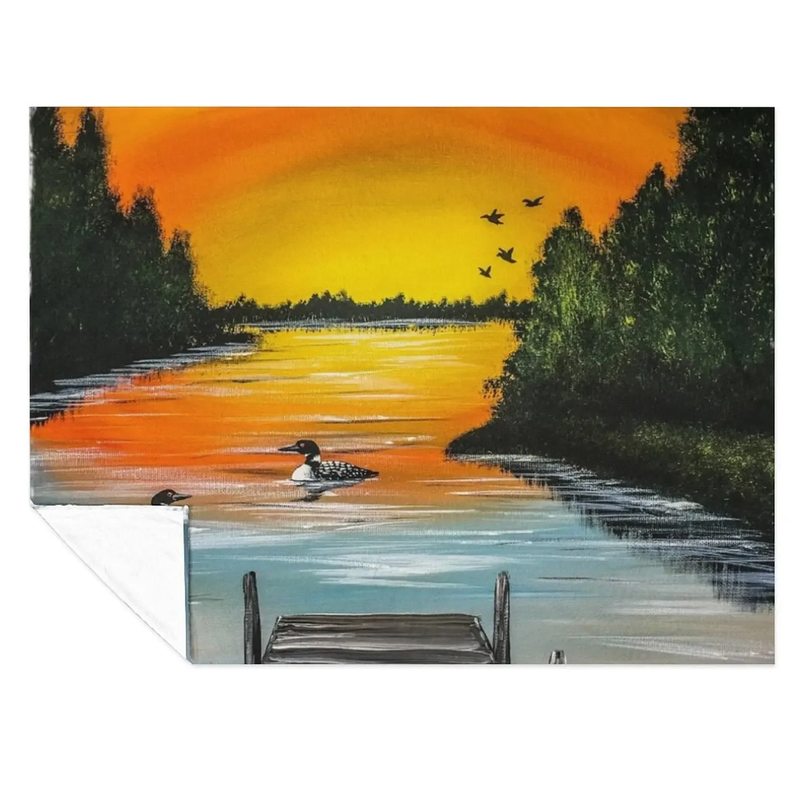 

Loons at the Dock Throw Blanket Soft Big decorative Bed Fashionable Extra Large Throw Blankets