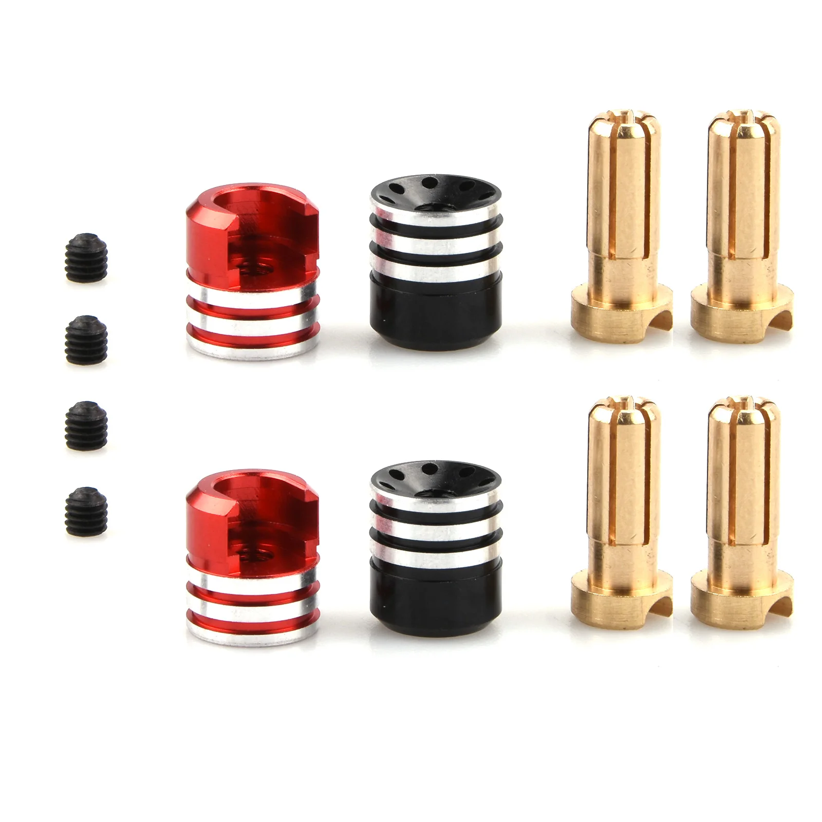 4 ピース/セットバッテリーヒートシンク弾丸プラグ & グリップキット 5.0 ミリメートル 1/10 オフロードトラック RC カーアクセサリーアップグレードパーツ新しい