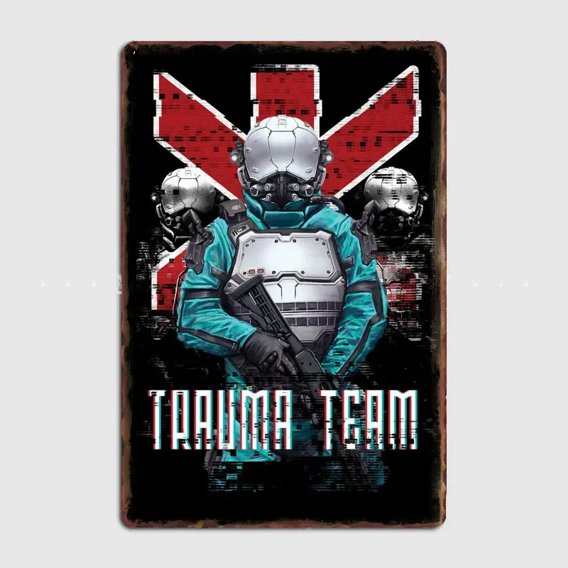 Trauma Team Platinum Classic Cyberpunk Art Prints Metal Tin Plaque Signs for Wall Decor Aesthetics Poster Room Home Decoration