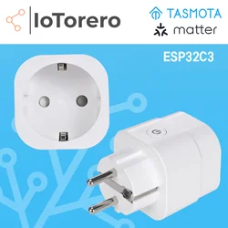 IoTorero Tasmota Matter MQTT ESP32C3 EU Plug Consumption Monitoring 16A Works With Home Assistant