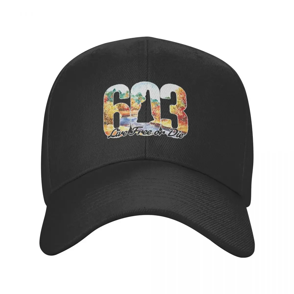 603 NH Live Free or Die - New Hampshire Autumn Watercolor Foliage Baseball Cap Snap Back Hat Custom Cap For Men Women's