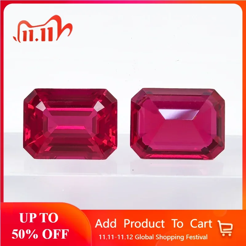 

Высочайшее качество, лабораторный рубинно-красный цвет, изумрудная огранка, подвески, ювелирные изделия из драгоценных камней, кольцо «сделай сам», ожерелье, серьги, основные материалы с сертификостью