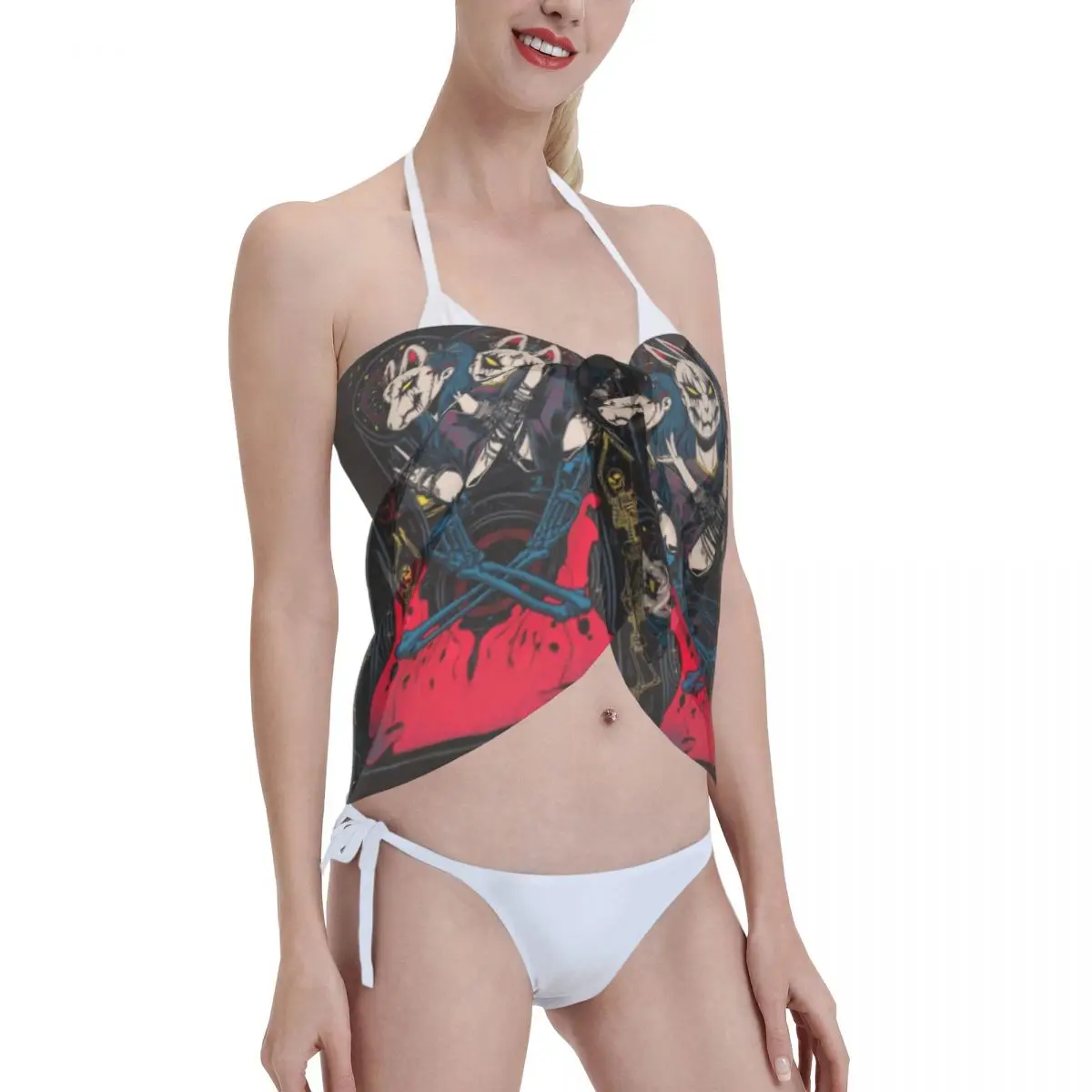 Custom Fashion Rock Band Babymetal Casual Strandjurk Versieren Rock Band Vrouwen Korte Sarongs Strand Wrap Voor Badmode