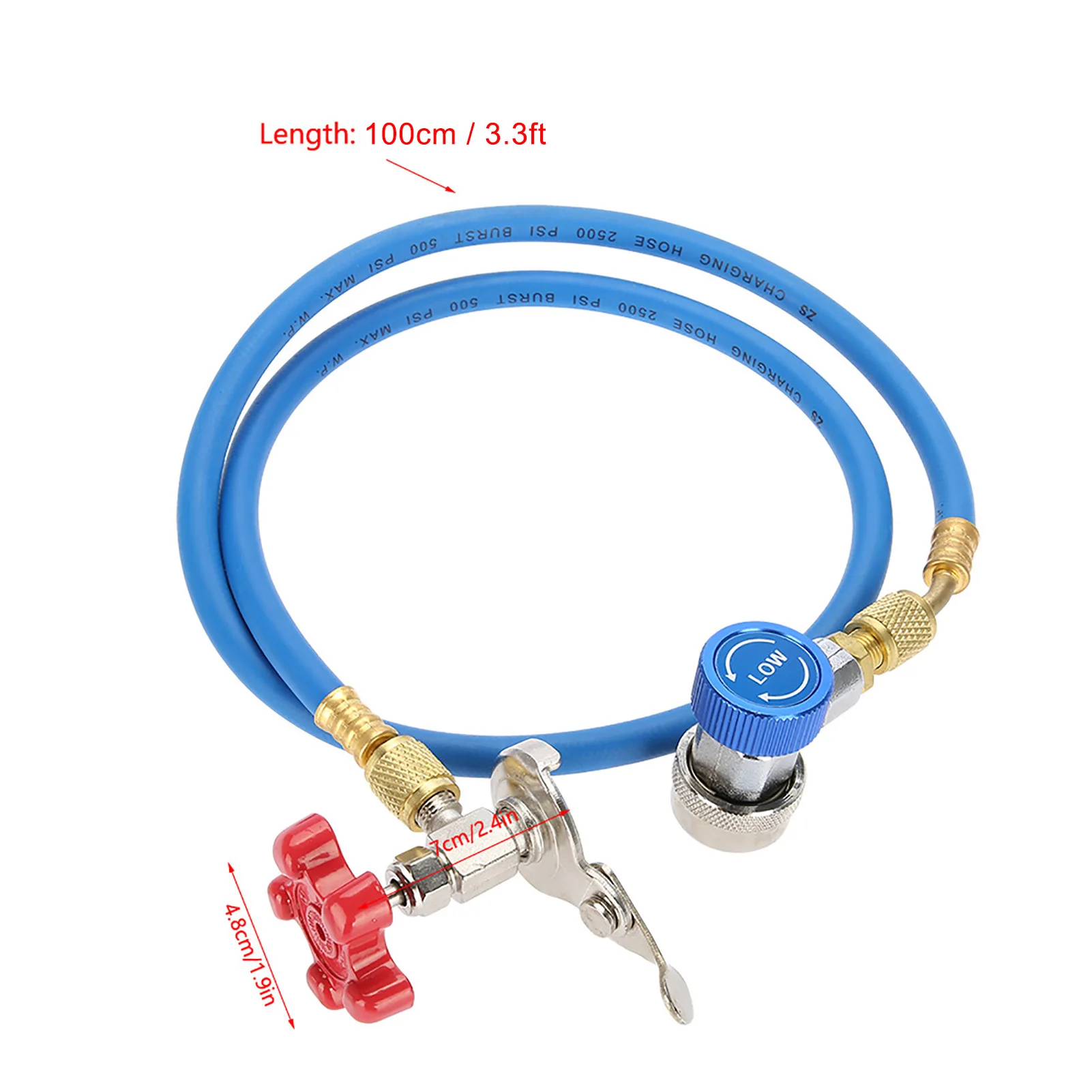 Manguera de recarga de refrigerante R134a, lata de Gas, tubo de montaje, puede tocar, conector rápido R134a para refrigerante R502 R-12 R-22