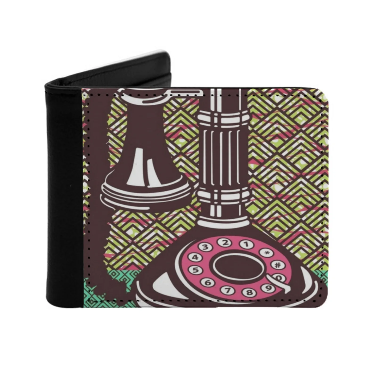 

Подсвечник для телефона, мужской кожаный кошелек, держатели для кредитных карт/Id, вставки для денег, мужские короткие кошельки, вентилятор, утепленное искусство, поп-арт