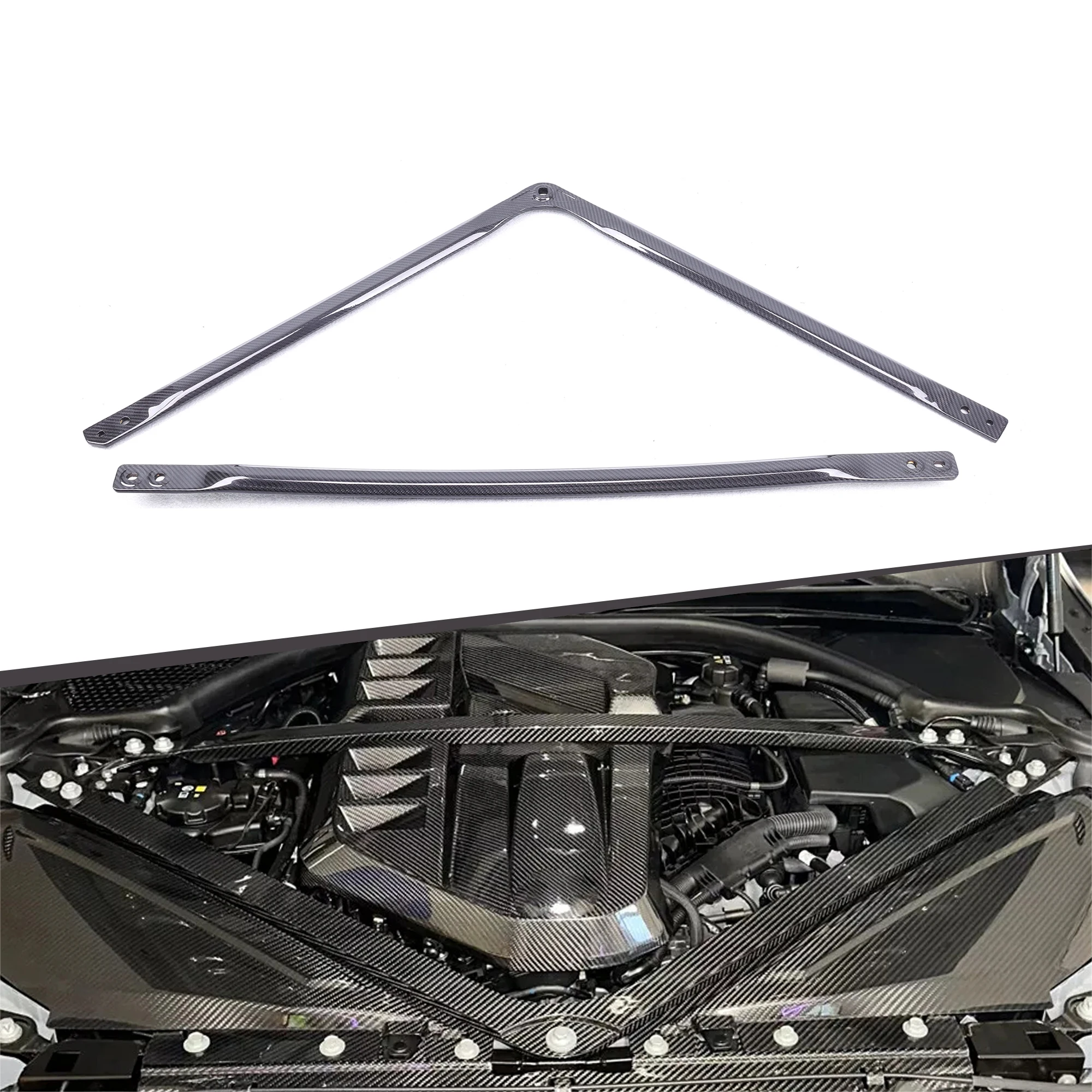 

New Carbon Cover Auto Body Kits Dry Carbon Trims Engine Strut Brace Bar For BMW G87 G80 G82 G83 M2 M3 M4 2021+