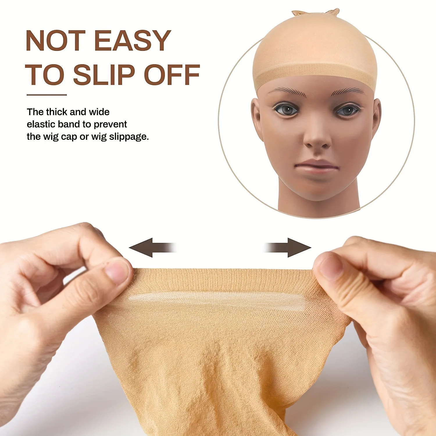 Stretchy Mesh Wig Caps 2 10 12 20Pcs/Pack Light Brown Colo Wig Caps Hair Nets Weave Hairnets for Cosplay, Daily Use image 5