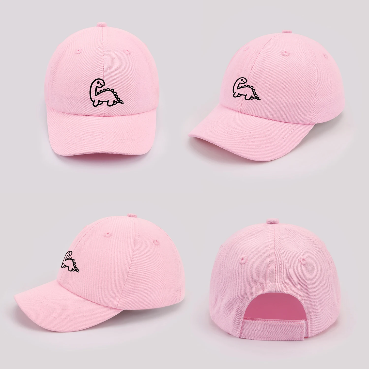 Cartoon Dinosaur Baby Baseball Cap Summer Cotton Peaked Hat for Infant Boy Girl Cute Embroidered Adjustable Kid Sun Hats