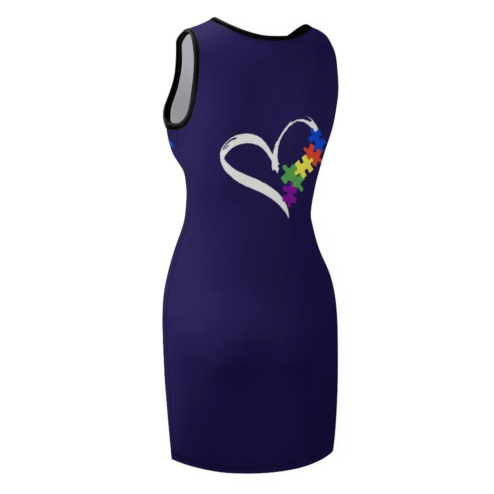 Autisme t-shirt sensibilisation soutien ASD amour Puzzle ruban sans manches robe d'été robes pour femmes robe femmes