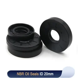 2/5pcs NBR Oil Seal ID 20mm TC-20*27/28/30/32/34/35/37/38/40/42/45/47/50*5/6/7/8/10/12mm Nitrile Rubber Shaft Double Lip Gasket