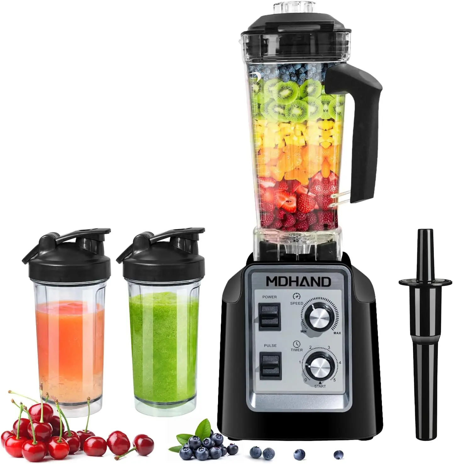 

1400W High-Speed Blender- Crush Ice in 5 Sec, Self-Cleaning, BPA-Free Jar + 2 To-Go Cups | Perfect Kitchen Essential | Smoothies