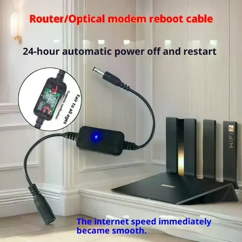 1Pcs Timing 24H Automatic Power Off Reset Line DC 5V-15V 5.5x2.1mm Rout-er Rebooter WiFi Reset Router Timing Restart Module