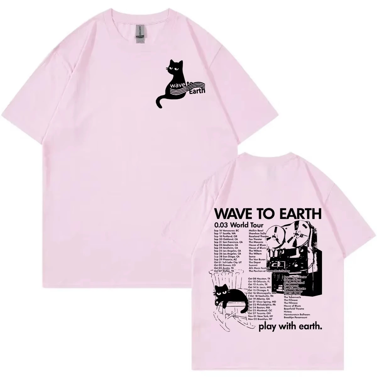 Camiseta Wave To Earth 0.03 World Tour para hombre y mujer, camisetas de gran tamaño Harajuku Kpop, camisetas Vintage de manga corta a la moda