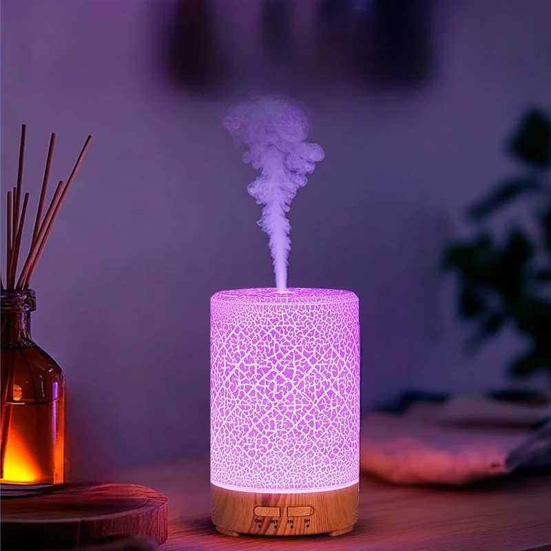 Ätherisches Öl Diffusor (ohne Öl) USB-betrieben mit 7 Farben LED-Lichtern Ultraschall-Luftbefeuchter für Wohnzimmer und Büro