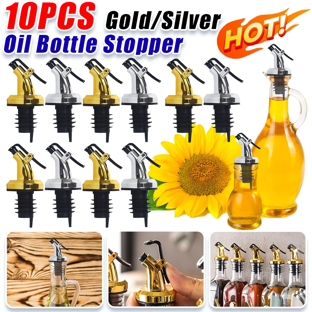 1-10PCS Oiler Olive Oil Dispenser Pourer Whisky Liquor Oil Wine Bottle Pourer Cap Spout Stopper Mouth Dispenser Kitchen Tool