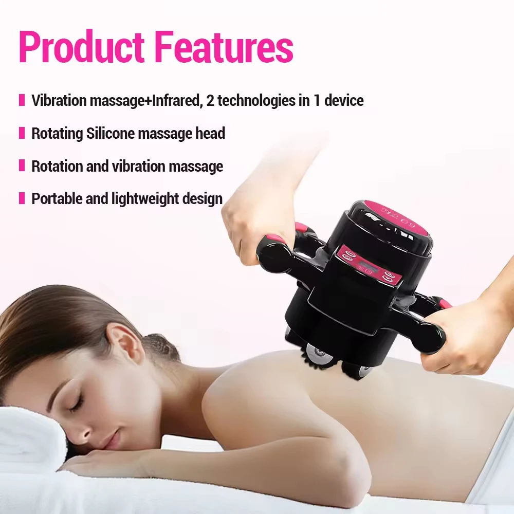 

Portable 360° Vibrating Roller Massager Handheld Body Slimming Machine Muscle Relax Cellulite Remover Butt Lift Fitness Tool