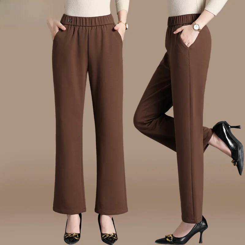 

Повседневные осенние женские брюки для женщин среднего возраста и пожилых мам, верхняя одежда, весенне-осенние длинные брюки свободного кроя