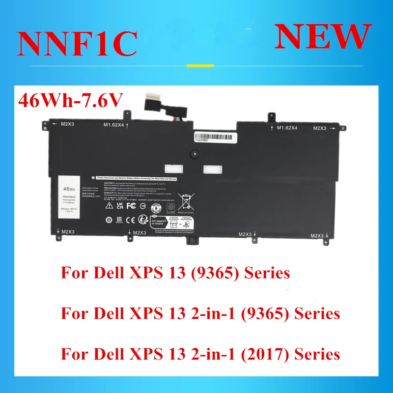 

Новый аккумулятор NNF1C 0NNF1C HMPFH 0HMPFH NP0V3 P71G P71G001 для Dell XPS 13 13 2-в-1 9365 2017 Series 46 Втч-7,6 В