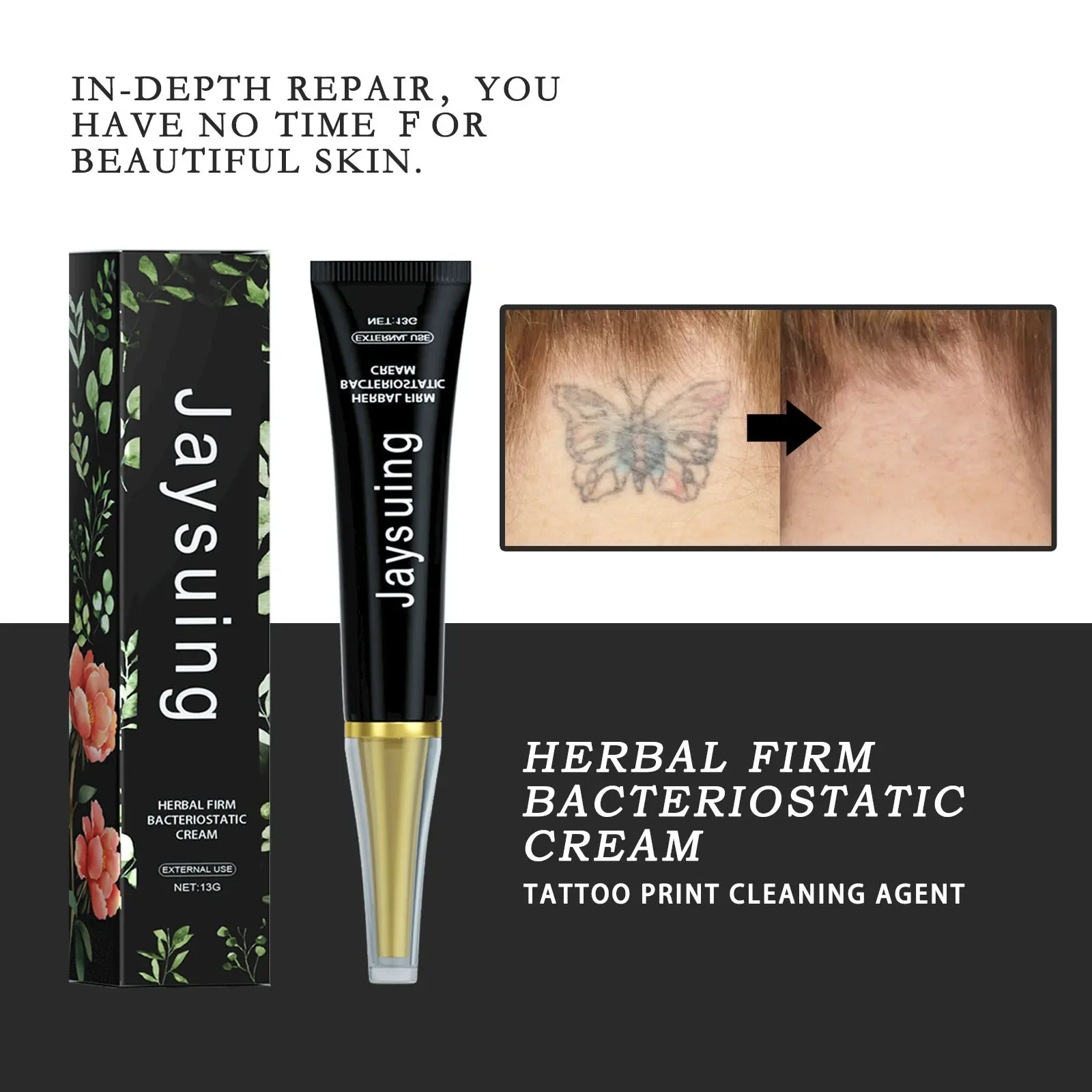 

Jaysuing Tattoo Remove Cream Permanent Painless Removal Strength Tattoo Moisturize Skin Cleaning Cream Fast