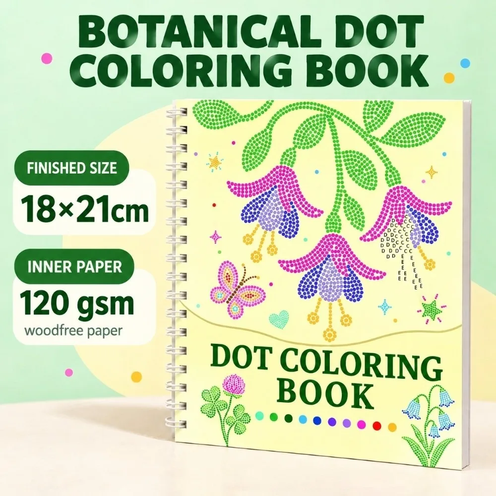 10 Sheets 24 Unique Patterns Coloring Book Botanical Patterns Perforated Pages Letter Guide Drawing Book Number Guide