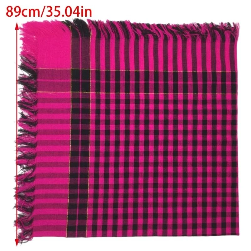 

652F Windproof Hair Scarves Wrap Plaids Pattern Headwraps Exquisite Head Kerchief Head Scarf Head Scarf Photo Props
