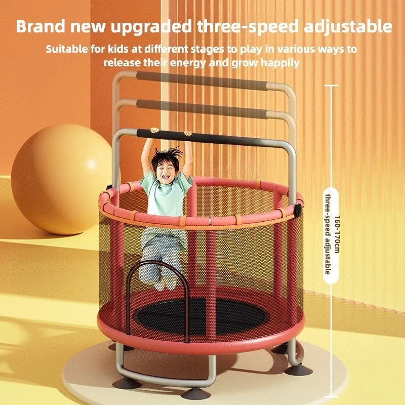 3-8 YHome Use Playroom Kids داخلي ترامبولين صغير - حصيرة قفز آمنة مع شبكة واقية، لعبة لعب للياقة البدنية للأطفال