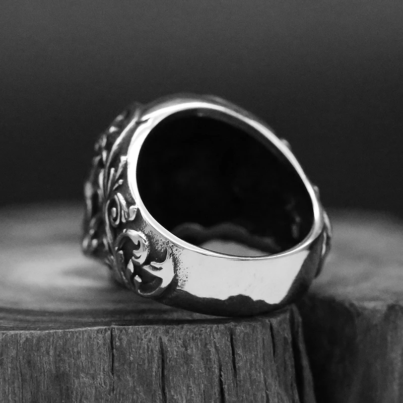 316L Stainless Steel Various Design 2022 New Arrive Classical Skull Men`s Ring With Pattern Punk Rock Gothic Creative Jewelry