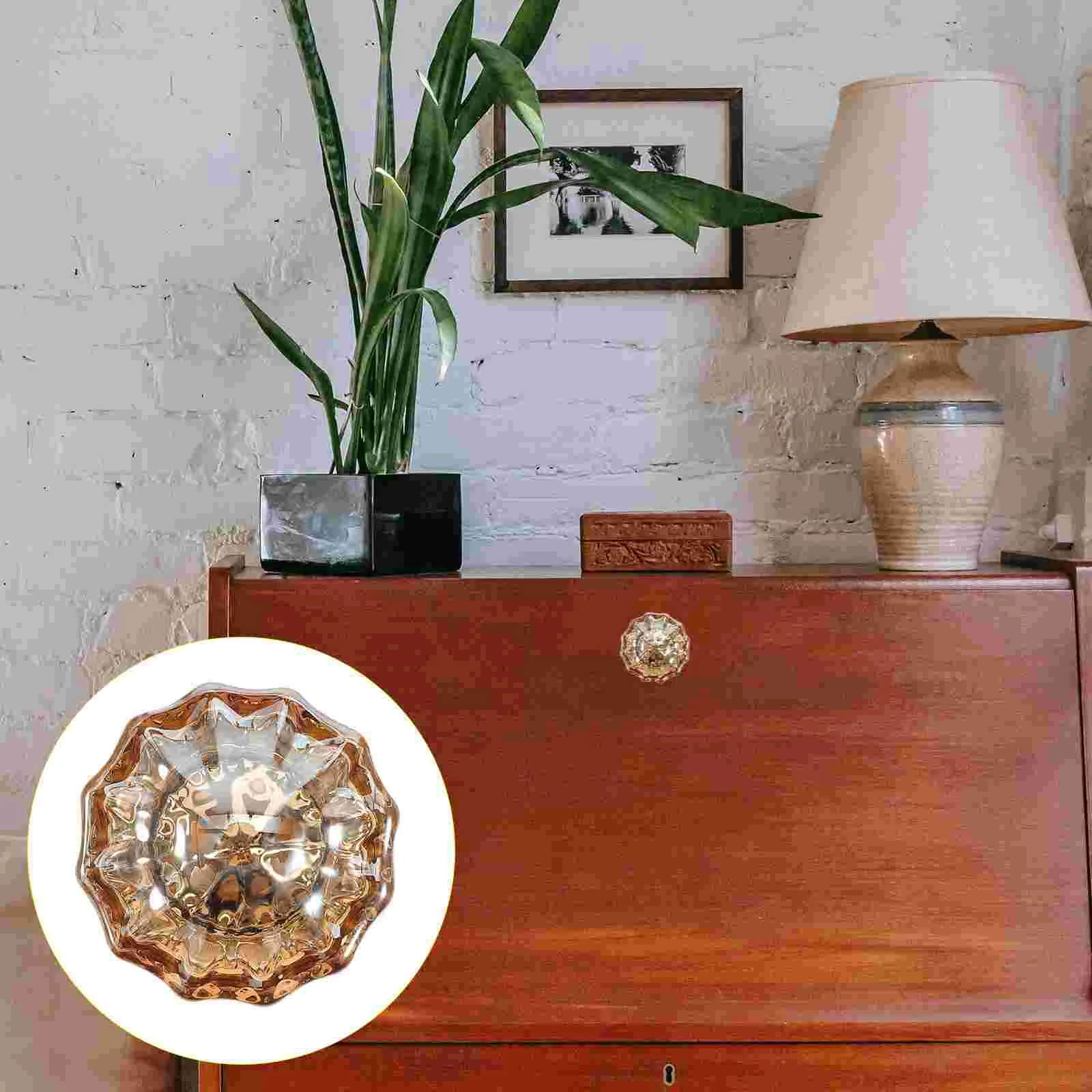 Puxadores de cômoda com alça de cristal para armários, gavetas, mesa de vaidade, alças de vidro, base de cobre