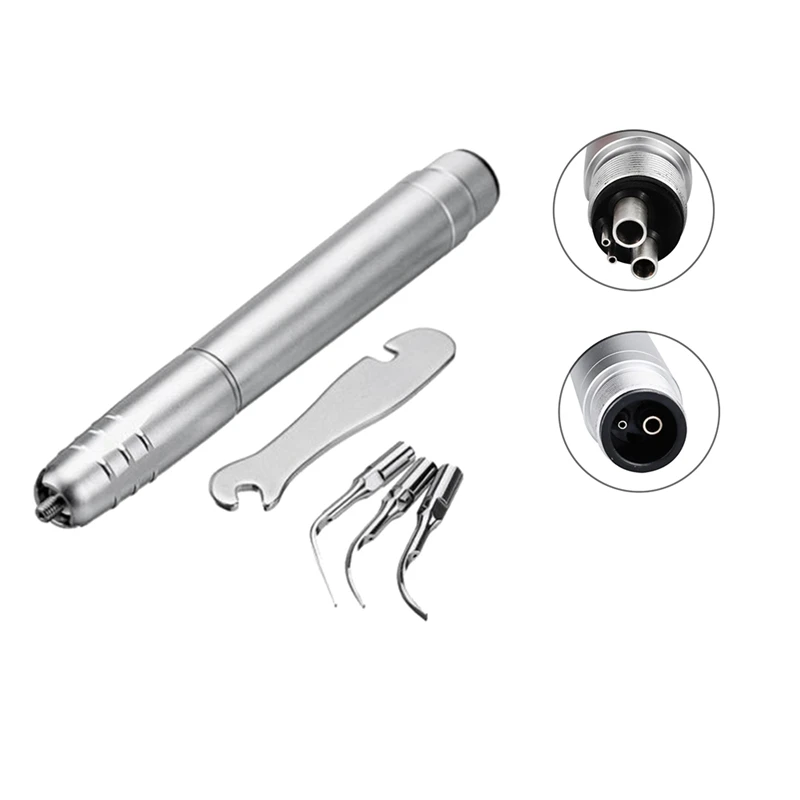 1 Set Air Scaler  Ultrasonic Air Scaler Air Scaling Polishing Tools Handpiece 3 Tips Teeth Whitening Cleaner 4 Holes