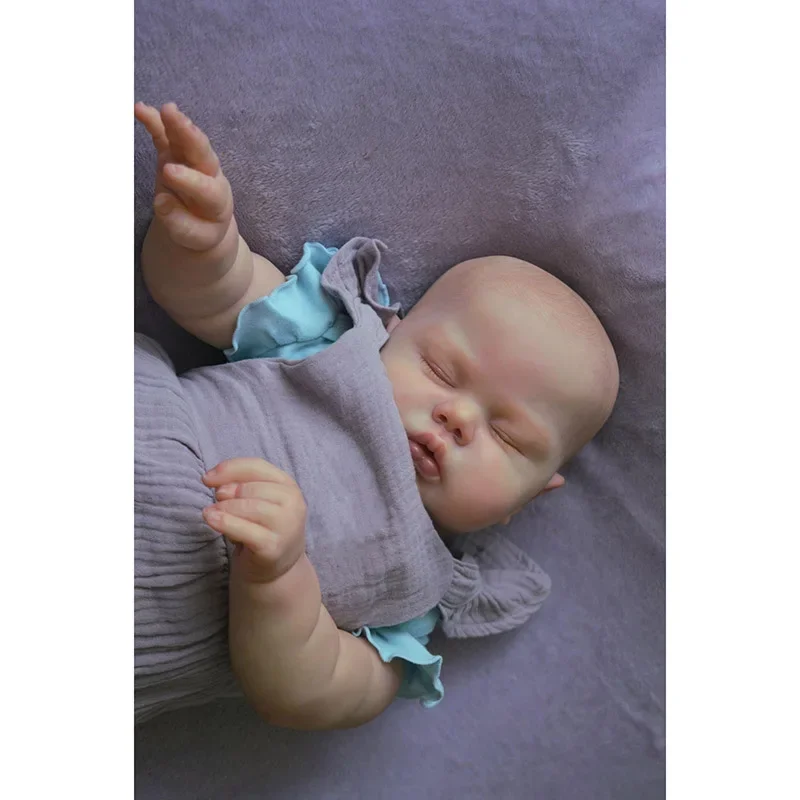 60cm 24Inch Sleeping pickle in Soft Cloth Body Lifelike Reborn Toddler Cuddly Baby Doll Baby