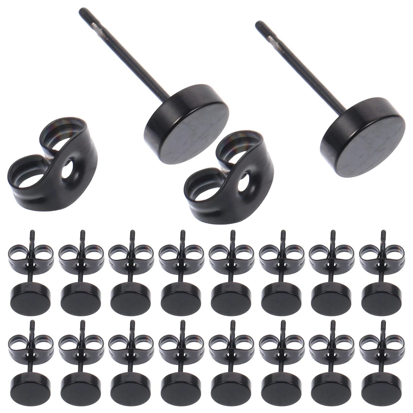 

20 Pcs Titanium Steel Earrings Men's Studs Korean Fashion Round for Women and
