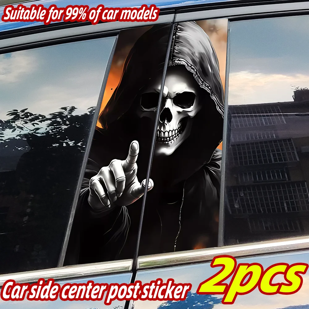 

Skull Skeleton Car Stickers Car B-pillar Decal Waterproof Stickers Auto Center Pillar Sticker Cover Scratches Decor Accessories