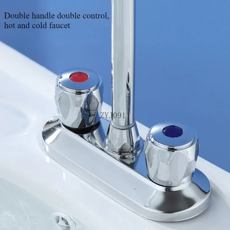 Bathroom Basin  Control Faucet  Handle  Hole Hot and Cold Faucet Double Switch Sink Faucet