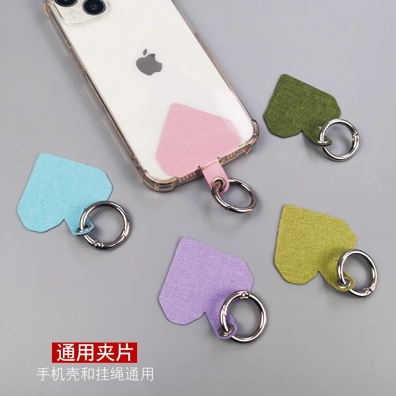 Phone Artifact Love Clip Universal Anti-loss Card Gasket Pendant Mobile Phone Hanging Rope Patch Bracelet Buckle Peach Heart