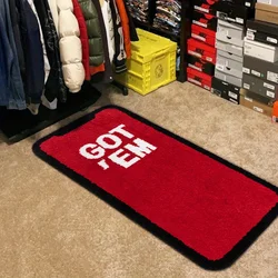 Red Creative Signature Screen GOT ME Carpet Living Room Decoration Plush Carpet Bedroom Bedside Cloakroom Non-slip Mat Washable