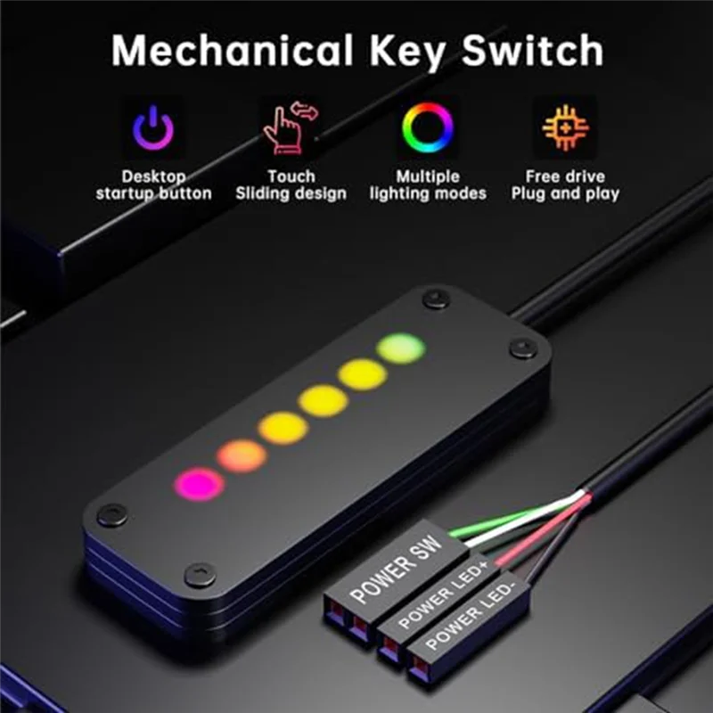 ABLL-PC Power Control Touch Sliding Control PC Power Desktop Computer Externe Power SW Power LED Aan Uit Met 2M Kabels Gemakkelijk te