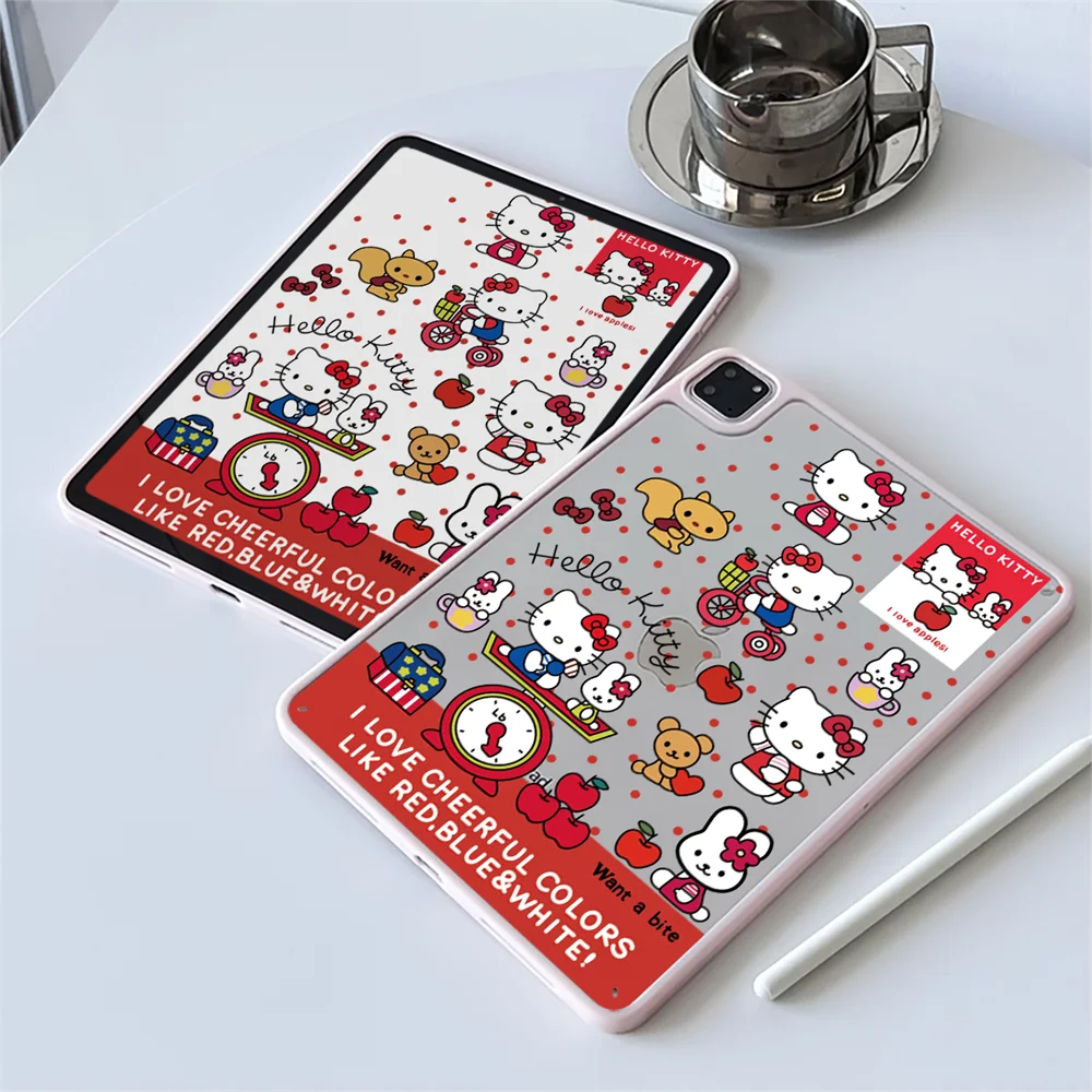 

Чехол Kawaii для iPad 2025 A16, чехол 11-го 10-го поколения для Mini Air 7 6 5 4 M3 Pro 11 2024 10,2 10,5 9,7, прозрачный акриловый чехол