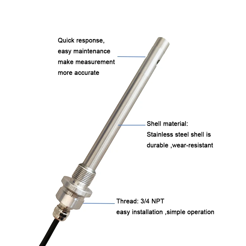 Stainless Steel 4-20mA RS485 0-20000us/cm Conductivity Temperature TDS Salinity Resistivity Sensor Water Quality Analysis
