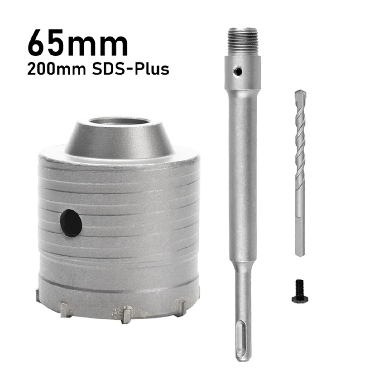 SDS Plus Hammer Drills Wall Hole Saw Drill Bit Set Cutter Tools with Round Shaft Concrete Cement Stone Hole Opener,65mm