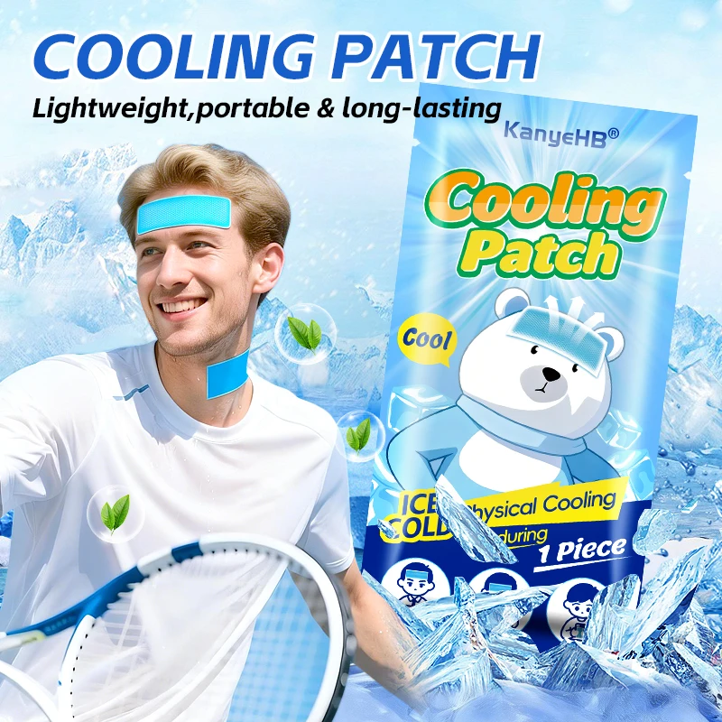 5pcs=5bags Cooling Patch Cooling Gel Sheet Soft Gel Persistent Cooling Adhesive Cooling Pad Suitable For Cooling The Body A2636