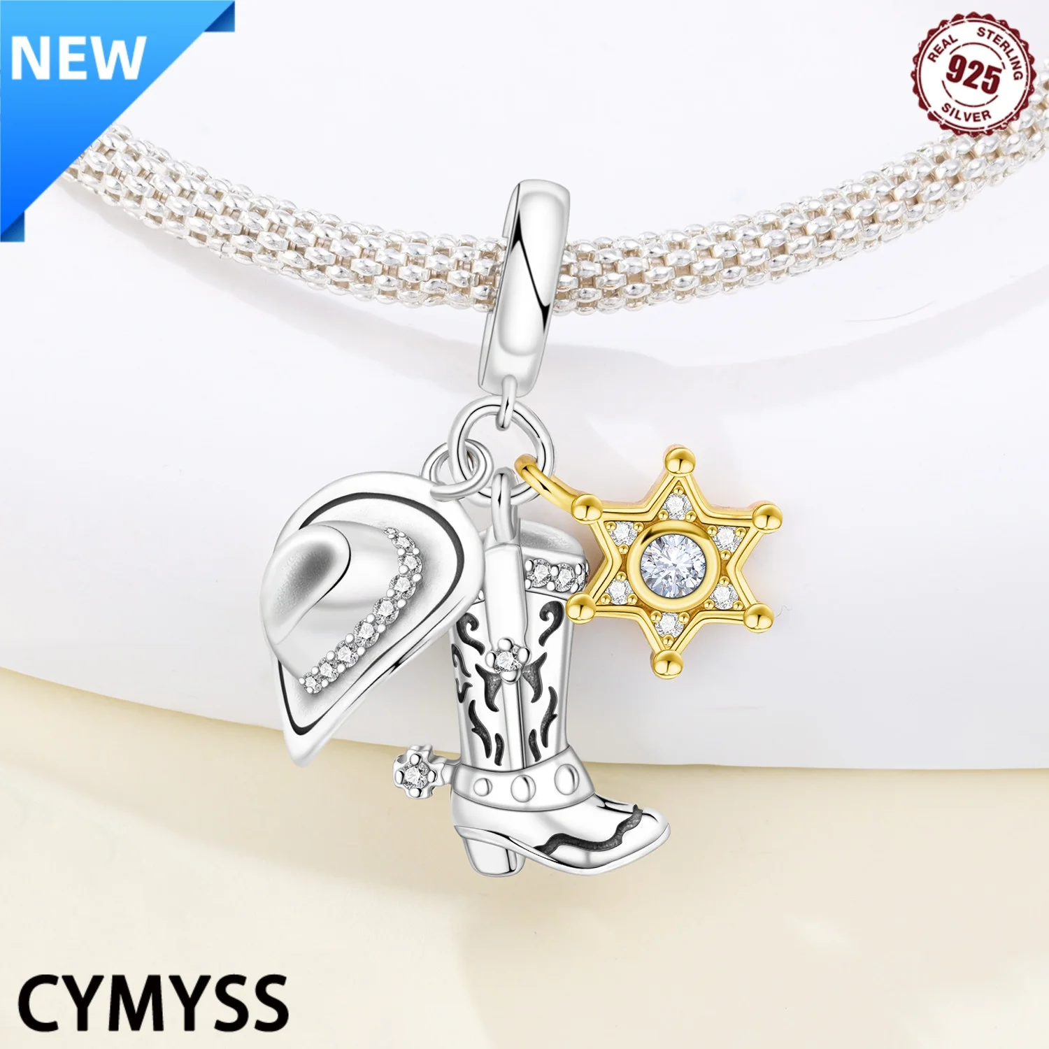 

CYMYSS 2025 New 925 Pure Silver Western Cowboy Pendant Women's Pendant Suitable For Party Jewelry Gifts Charm Pendant One