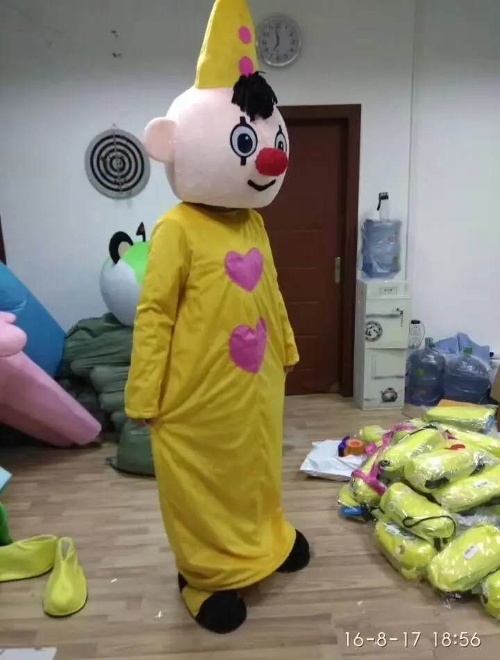 

Новый взрослый пенопластовый клоун, желтая шляпа, костюм талисмана для мальчика, рождественское нарядное платье, костюм талисмана для девочек на Хэллоуин, бесплатная доставка
