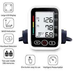Automatic Digital ARM Blood Pressure Monitor Sphygmomanometer Tonometer Tensiometer Heart Rate Pulse Meter BP Monitor Healthy