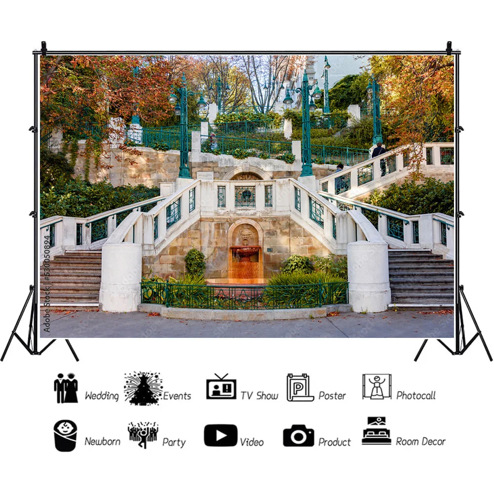 NITREE Art Cloth Background European Landscape Famous Scenic Spots Street  Night Scene Photography Background Props  OZ-13