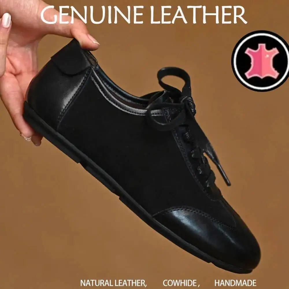 

Soft Sole For Women's Sneakers Running Sports Trainer Genuine Leather Retro Flats Woman Tennis German Training Shoes