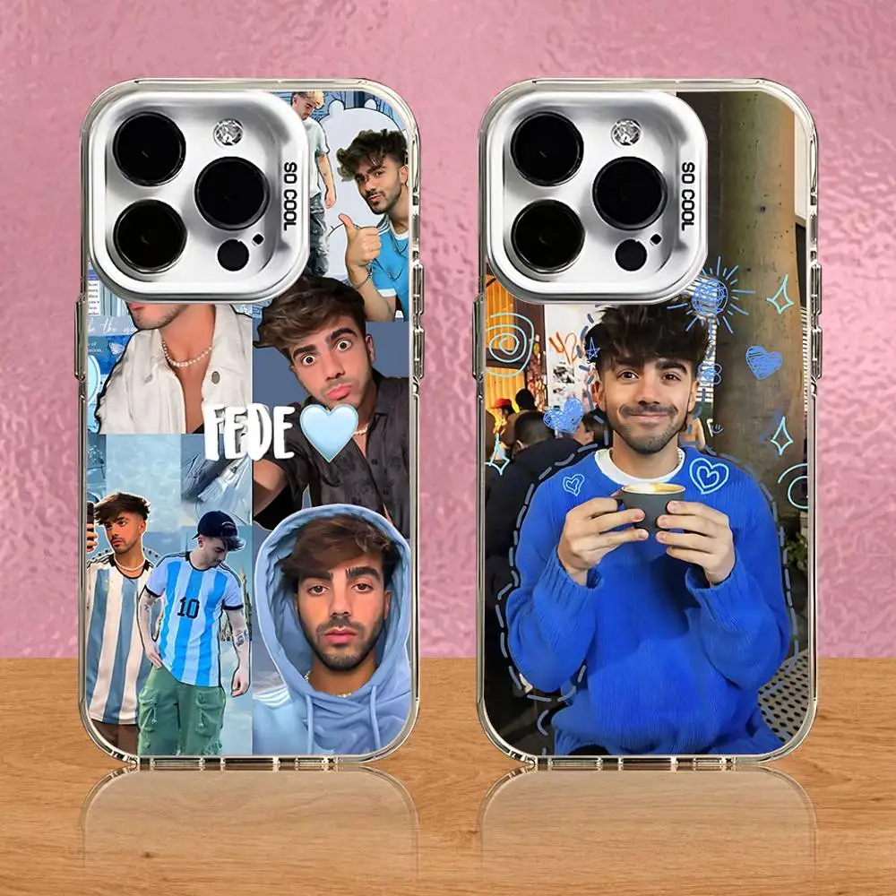 

F-Fede V-Vigevani Phone Case For iPhone 16,15,14,13,12,11,Pro,Max,Plus,Mini,SE Grey White Matte Laser Back Cover