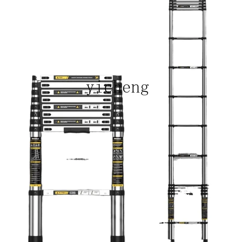 

ZF telescopic ladder stainless steel multifunctional thickened aluminum alloy herringbone ladder household folding staircase